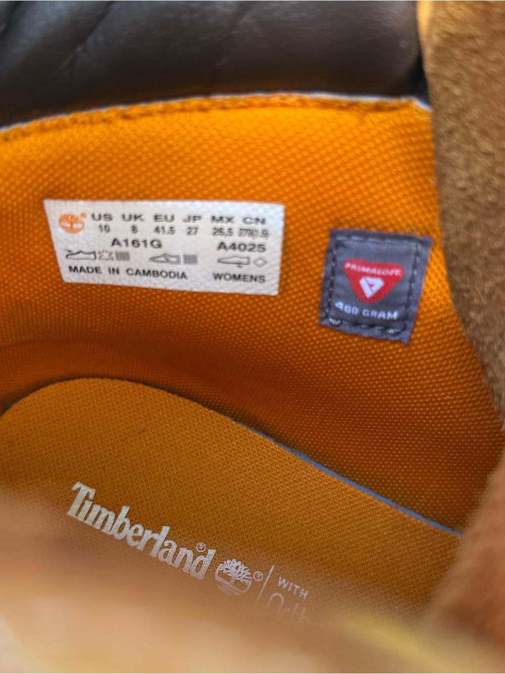 Timberland Wheat and Dark Brown Padded Ortholite Collar Boots Womens Size 10 - Picture 7 of 8
